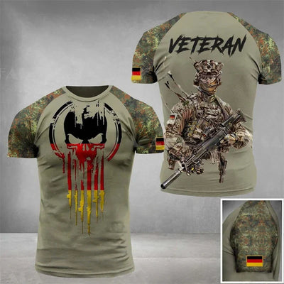 Adir | T-Shirt mit Camouflage-Muster für Veteranen der deutschen Armee Fußballtrikot für Männer Deutschland EM 2024