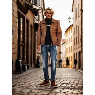 Rafael | Suede Kurzjacke mit Reißverschluss Herren