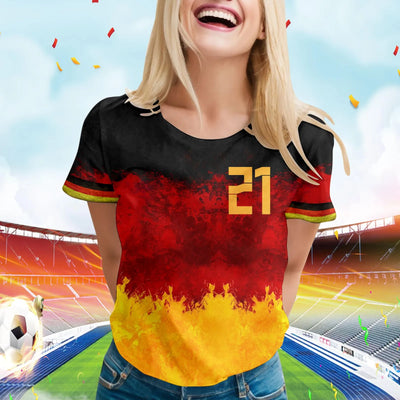 Dakotia | Deutschland Euro 2024 Fußball Rundhals Damen T-Shirt