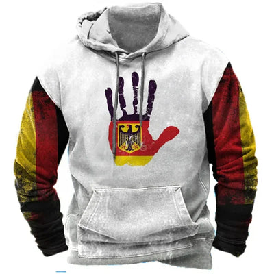 Vhong | Herren-Kapuzenpullover mit Vintage-Flagge Deutschland Fußball-EM 2024