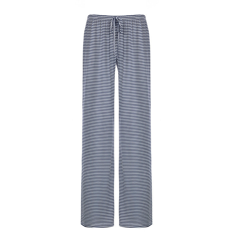 Majken | Damen Streifenhose Mit Weitem Bein Und Kordelzug