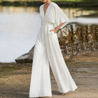 Roos | Jumpsuit mit V-Ausschnitt