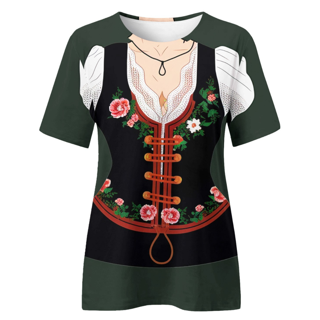 Perdita | Damen Digitaler Druck Oktoberfest Dirndl Bluse | 2024