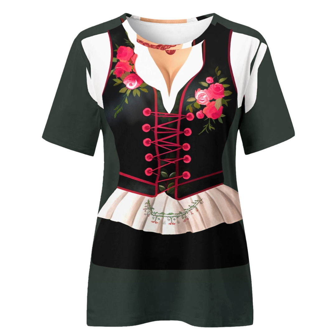 Perdita | Damen Digitaler Druck Oktoberfest Dirndl Bluse | 2024