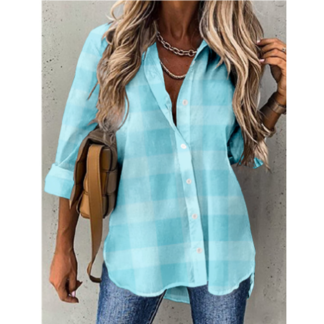 Cassiusa | Regular Fit Damen Bluse | Blau