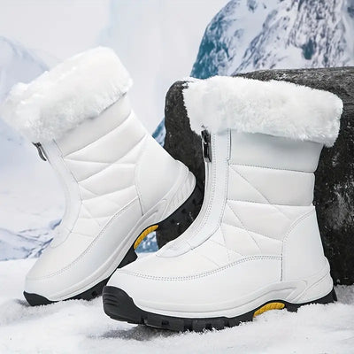 Klezenith | Plateau-Schneestiefel für Frauen, Fashion Front Zipper Plüsch gefütterte Stiefel