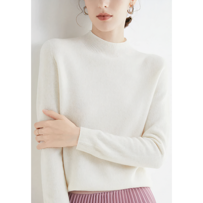 Amelie | Eleganter schlanker Kaschmir-Strickpullover für Damen