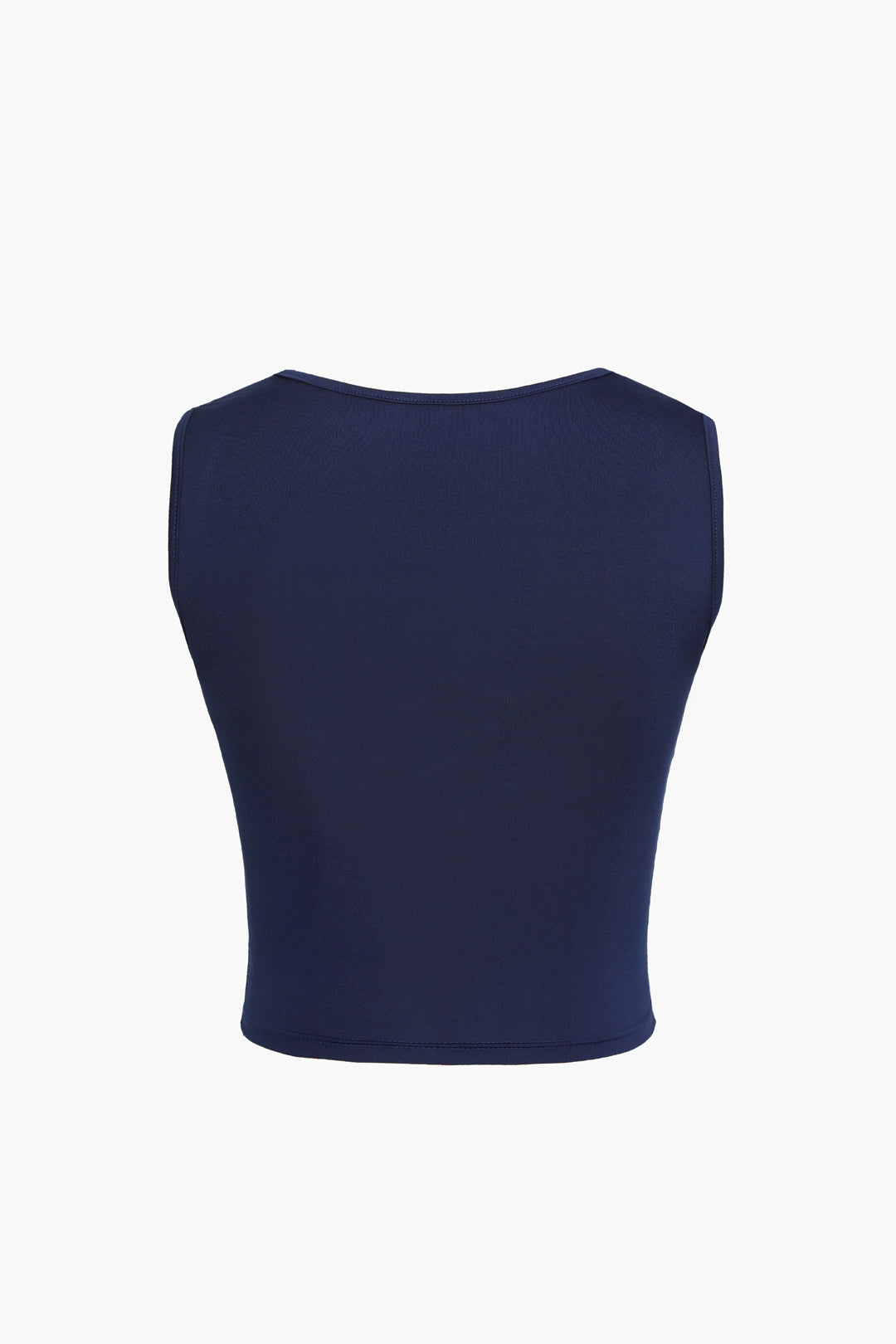 Navyblaues Y2K Quadratischem Ausschnitt Crop Tank Top