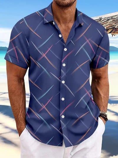 Ryan – kurzärmliges button-down-hemd mit modischem print für den sommer