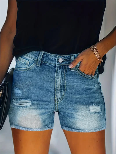 Ruby – gerippte jeansshorts für frühling/sommer