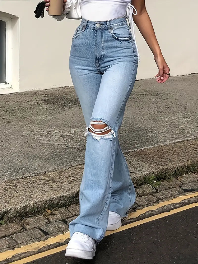 Saoirse – vintage-jeans mit hohem bund und flair