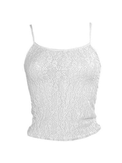 Schwarzes Spitzen Cami Top mit Schmaler Passform