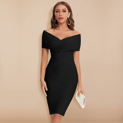 Finnegani | Elegantes V-Ausschnitt Bandage Damen Kleid