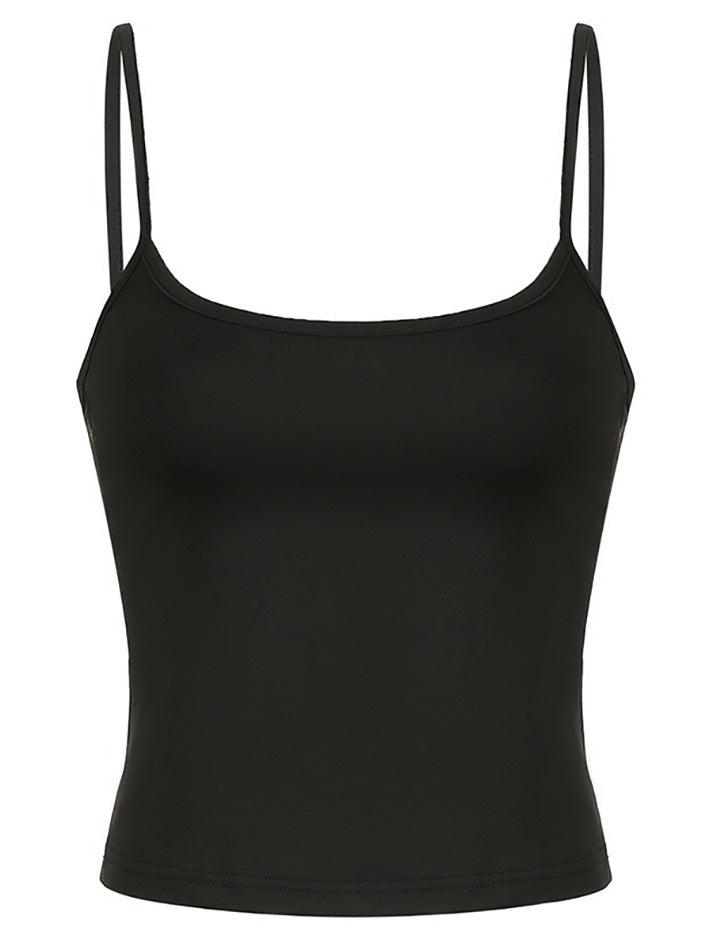 Einfarbiges Basic Slim Cami Top