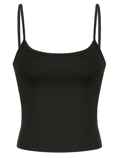 Einfarbiges Basic Slim Cami Top