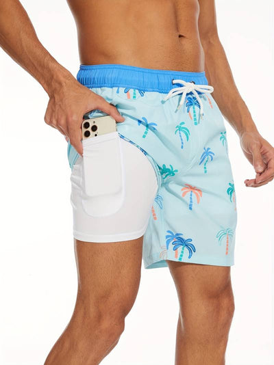 Lawrencius | Herren Strandshorts mit Innenshorts