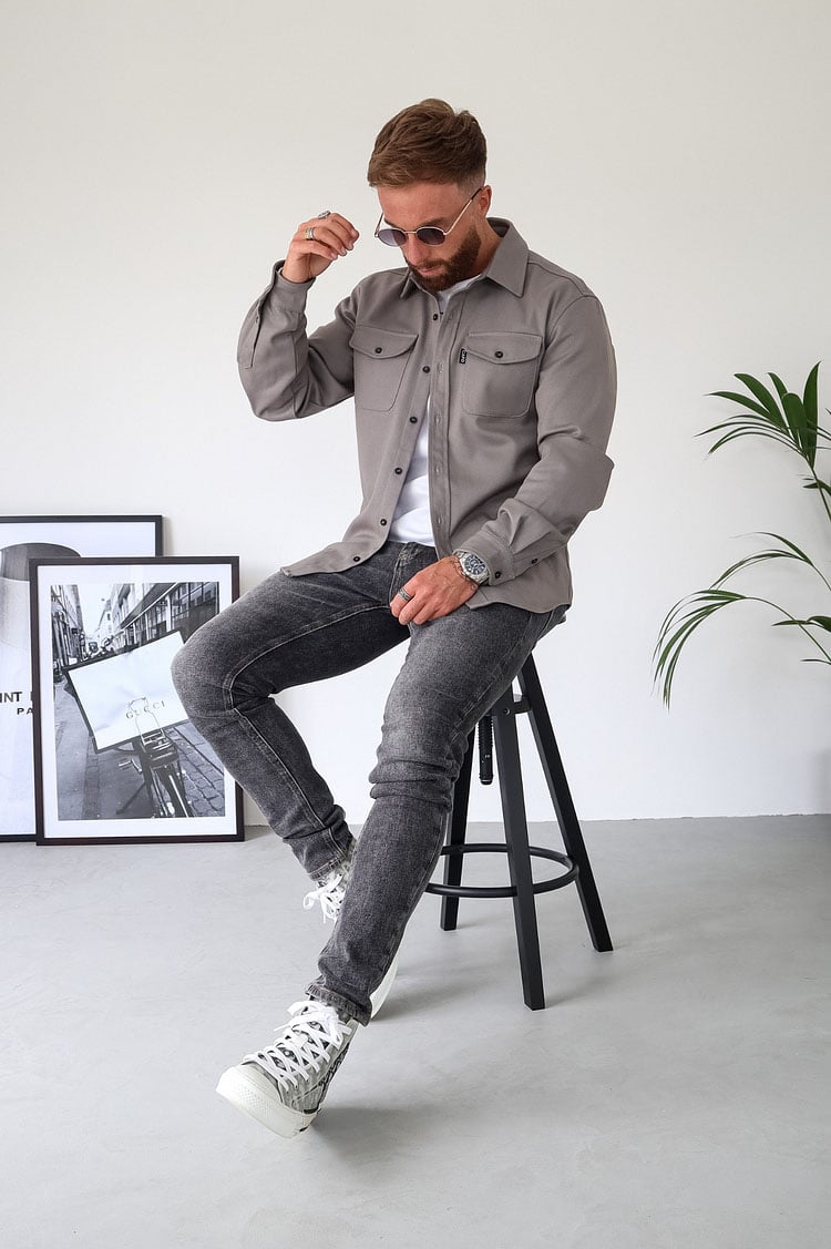 Umar | Button-Down-Hemdjacke für Herren