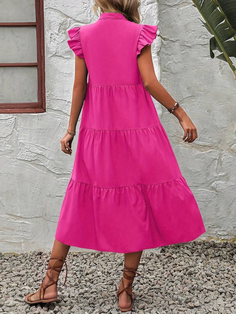 Emma – elegantes kleid mit rüschenärmeln für frühling und sommer