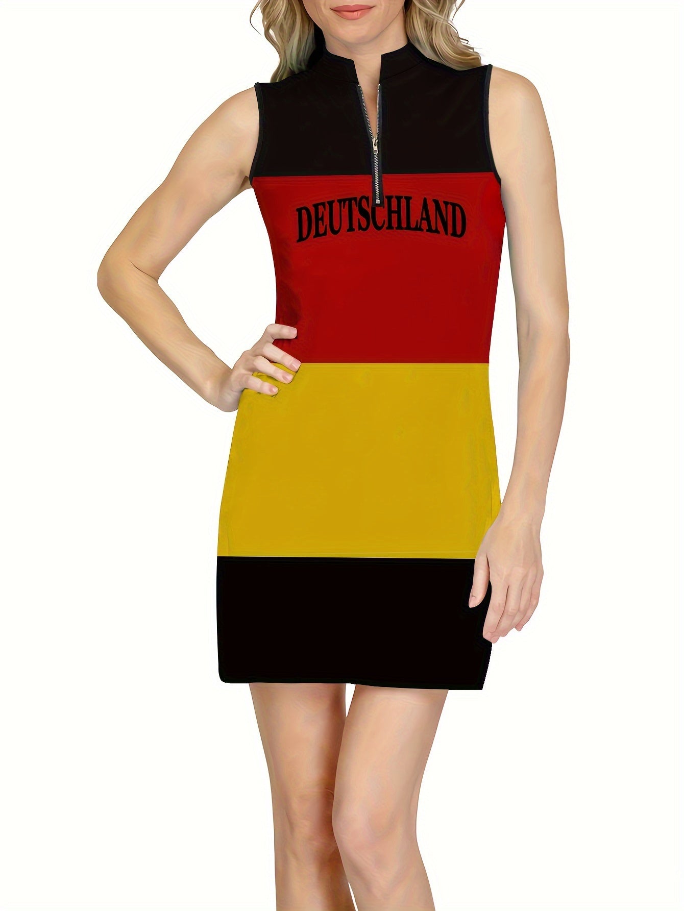 Hoya | Ärmelloses Damenkleid mit Reißverschluss vorne mit deutscher Flagge zur EM 2024