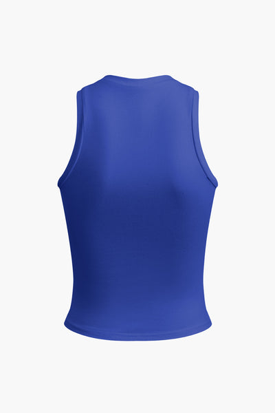 Buchstaben Druck Rundhalsausschnitt Tank Top