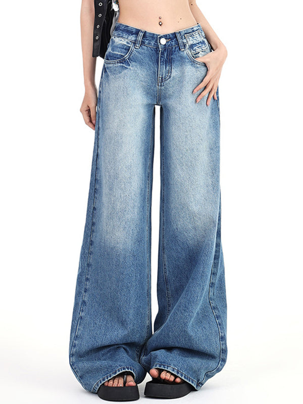 Vintage Gewaschene Niedrigem Bund Boyfriend Jeans