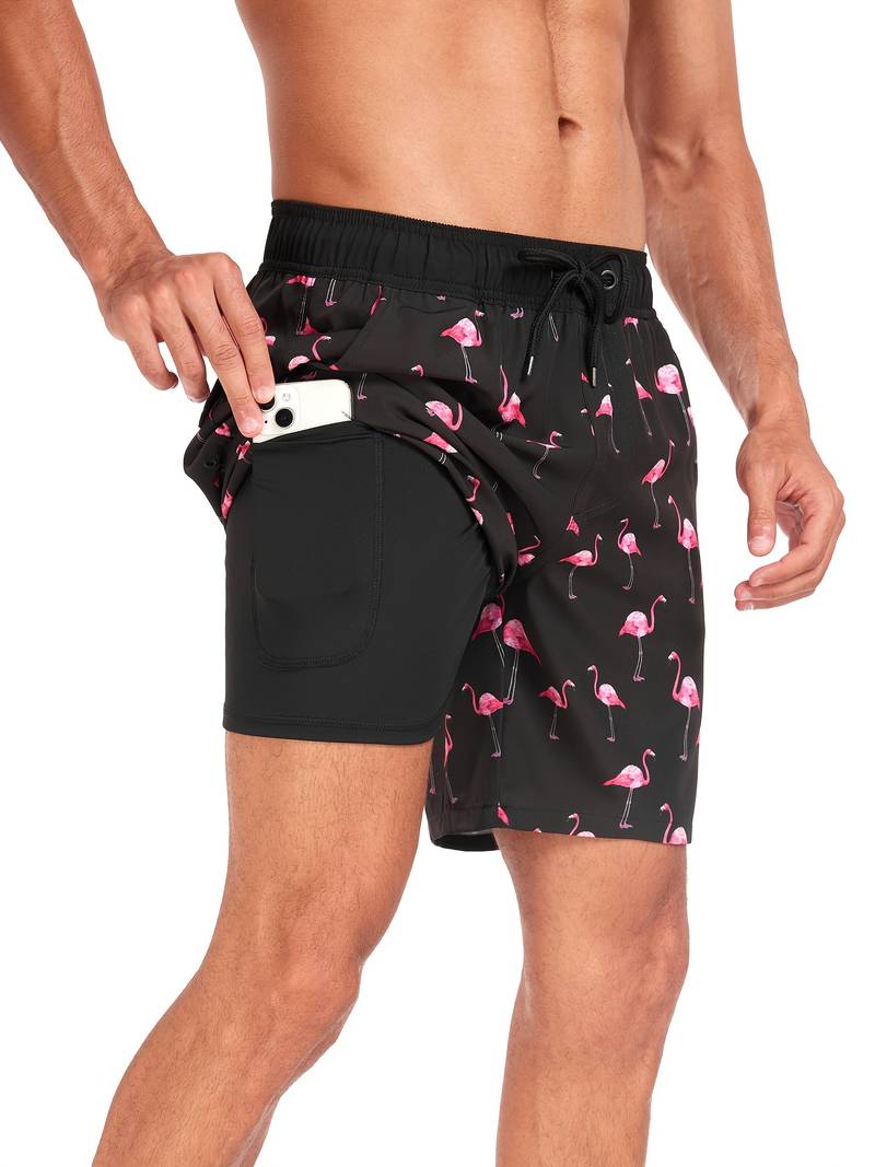 Lawrencius | Herren Strandshorts mit Innenshorts