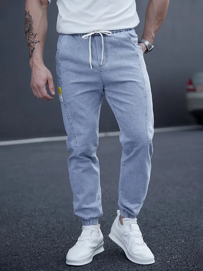 Elijah – lässige tapered-jeans mit taillenkordelzug