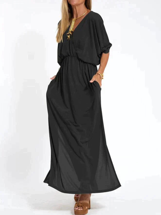 Luli – freizeitkleid für damen mit v-ring und schlitzen