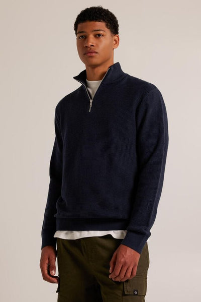 Davinci | Modischer Baumwollpullover mit Reißverschluss