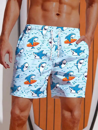 Williemer | Strand-Boardshorts im Hawaii-Stil mit 3D-Druck für Herren