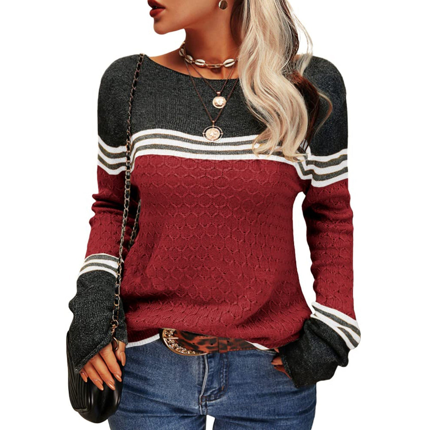 Griffin | Damen Gestreifter Pullover